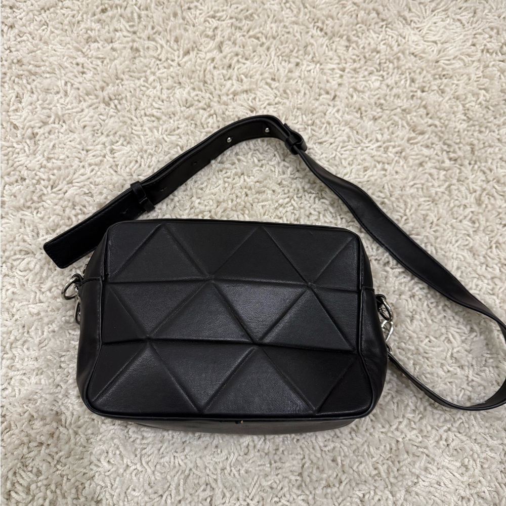 Black Geometric Crossbody Bag